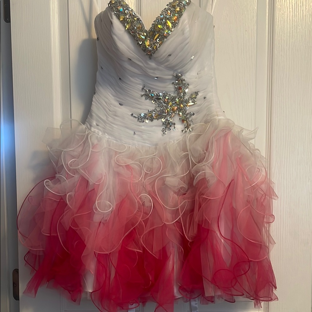 Elegant Pink and White teen Dress size xs